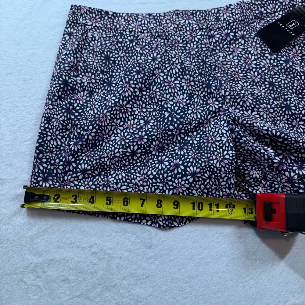 PGA Tour Golf Shorts Womens Size 10 Navy Purple Floral New With Tags Athletic